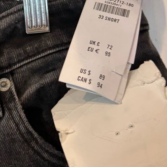 Abercrombie & Fitch Ultra High Rise 90’s Straight Black Jeans Size 33/16S - Picture 7 of 9
